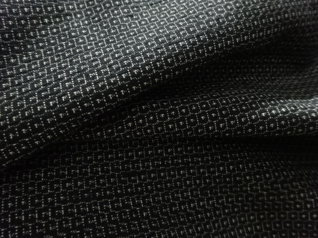  手織り紬100亀甲男物着物アンサンブル（キングサイズ）